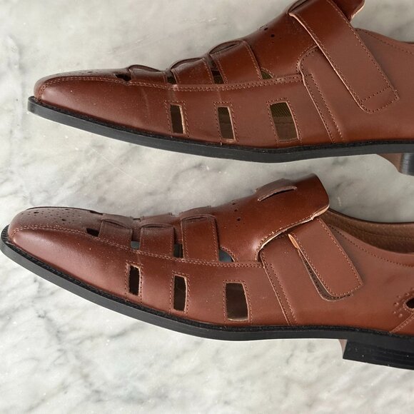 Stacy Adams Calax Men’s Cognac Brown Fisherman Dress Sandals Size 13M New Box main image 6